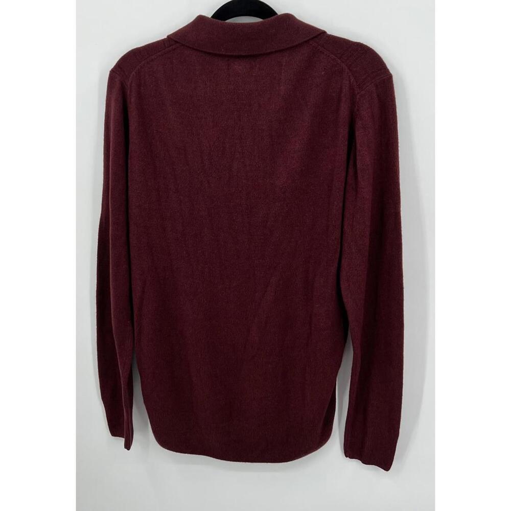 Arnold Palmer Burgundy Polo Sweater Small Ribbed Knit Collar - Picture 7 of 9